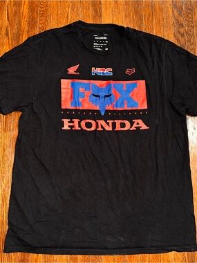 2XL Fox Racing Honda Black Short Sleeve Graphic Shirt